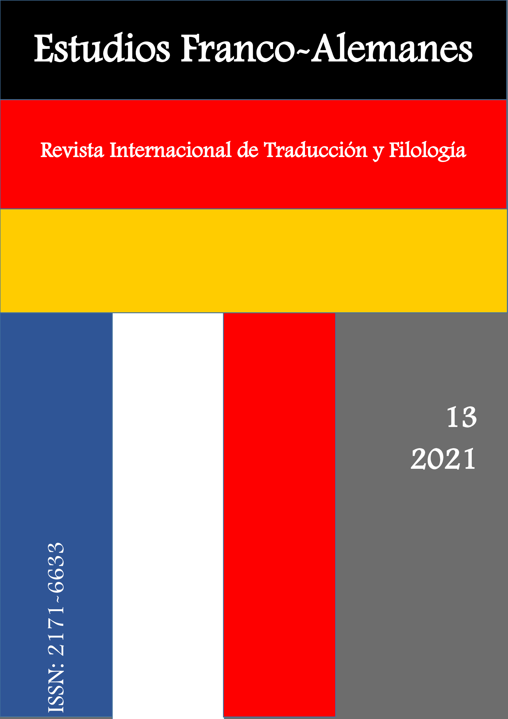Volumen 13 de Estudios Franco-Alemanes, correspondiente al año 2021.